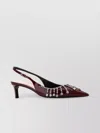 Gucci Womens Rosso Ancora Crystal Leather Heeled Pumps