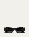 Gucci Embellished Rectangle Acetate Sunglasses In Black