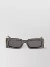 Gucci Embellished Rectangular Frame Sunglasses With Dark Lenses