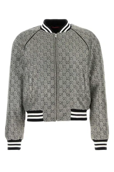 GUCCI GUCCI EMBELLISHED TWEED BOMBER JACKET