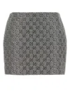 Shop Gucci Embellished Tweed Mini Skirt In Antracitegreymix