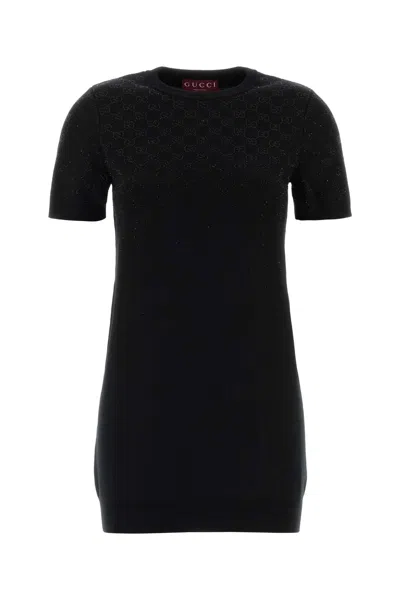 Gucci Embellished Wool Top In Black