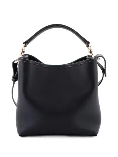 Pre-owned Gucci Emblem Leather Small Bucket Bag In Black