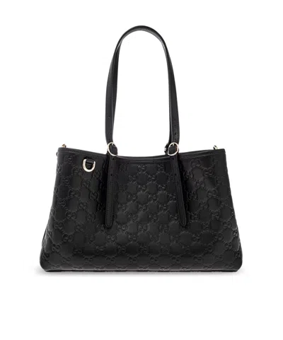 GUCCI GG EMBLEM MEDIUM TOTE BAG