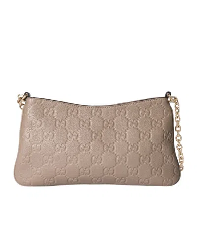 Gucci Emblem Small Shoulder Bag In Nude | ModeSens
