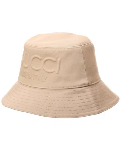 Gucci Embossed Bucket Hat In Beige