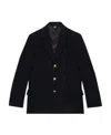 Gucci Embossed-buttons Wool Single-breasted Blazer In Black