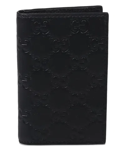 Gucci Embossed Card Holder In Black