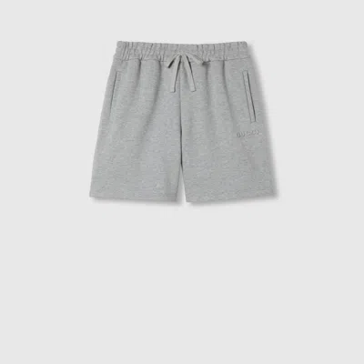 Gucci Embossed Cotton Jersey Shorts In Gray