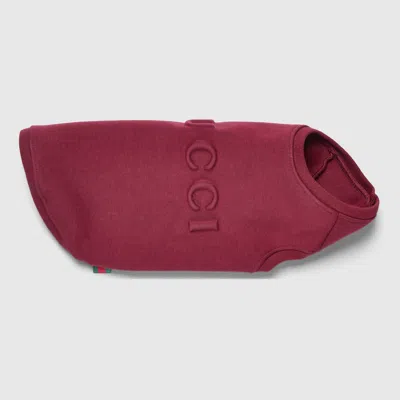 Gucci Embossed Cotton Pet Sweatshirt In Bordeaux
