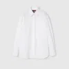 Gucci Women Cotton Poplin Shirt With Embossed Logo In White