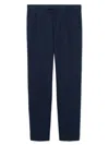 Gucci Embossed Cotton Twill Trouser In Blue