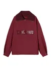 Gucci Embossed Gabardine Bomber Jacket In Red