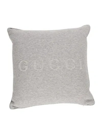 Pre-owned Gucci Embossed Gg Monogram Throw Pillow In Burgundy/grey