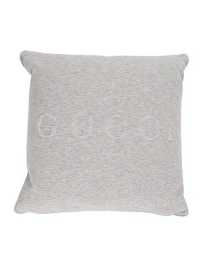 Pre-owned Gucci Embossed Gg Monogram Throw Pillow In Burgundy/grey