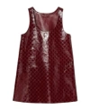 Gucci Embossed Gg Naplak Dress In Burgundy