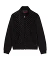 Gucci Embossed Gg Suede Bomber Jacket In Black