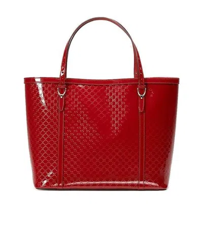 Gucci Embossed Handbag In Red