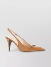 Gucci Embossed Leather Slingback Pointed Toe