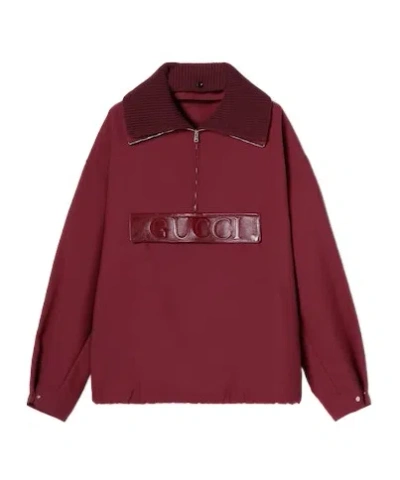 GUCCI GUCCI LOGO PATCH QUATER-ZIP JACKET
