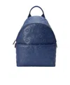 Gucci Embossed Logo-print Leather Backpack In Blue