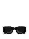 Gucci Embossed-logo Rectangle-frame Sunglasses In Black