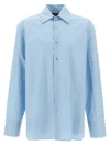 Gucci Men Embossed Logo Shirt In Blue