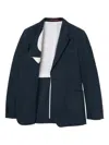 Gucci Embossed-logo Single-breasted Blazer In Blue