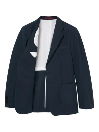 GUCCI EMBOSSED-LOGO SINGLE-BREASTED BLAZER