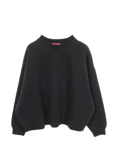 Pre-owned Gucci Embossed Logo Sweatshirt In Black