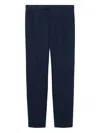Gucci Embossed-logo Twill Trousers In Blue