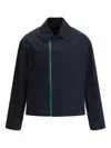 Gucci Signature Web Embossed Gabardine Jacket In Blue