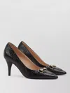 Gucci Calf Leather Bos Taurus Mid Heel Pumps In Animal Print