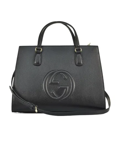 Gucci Embossed Pattern Shoulder Bag In Black