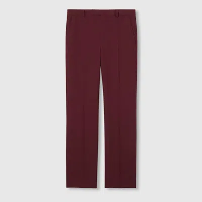 Gucci Embossed Polyester Drill Pant In Burgundy