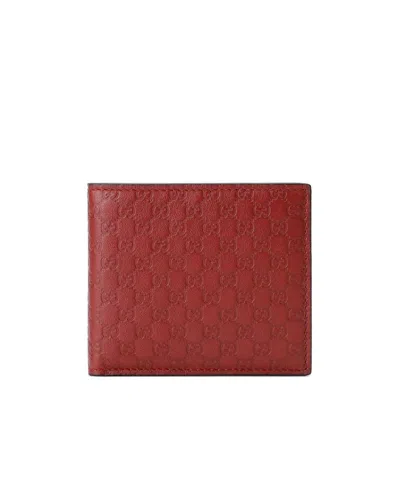 Gucci Embossed Short Purse In Red