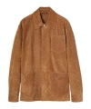 Gucci Embossed Suede Jacket In Brown