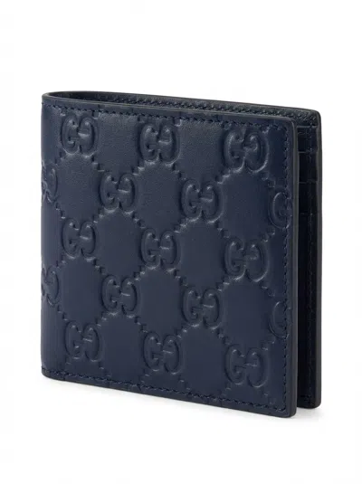 Gucci Embossed Wallet In Blue