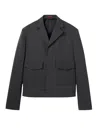 Gucci Men Embossed Wool Gabardine Jacket In Black