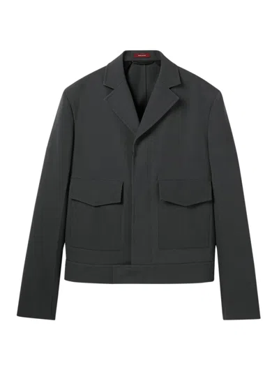 GUCCI EMBOSSED WOOL GABARDINE JACKET