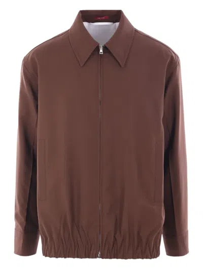 Gucci Twill Jacket Puffer Jackets Brown