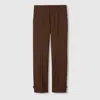 Gucci Casual Pants With Elastic Waist And Contrasting Side Band In Brown