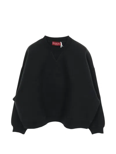 Pre-owned Gucci Embossed-logo Sweatshirt In Black