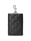 Gucci Embossed-pattern Keychain In Metallic
