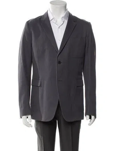 Pre-owned Gucci Embroidered Accent Blazer In Gray