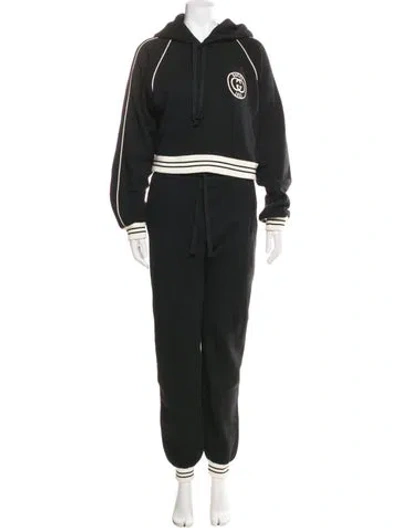 Pre-owned Gucci Embroidered Accent Lounge Set In Black