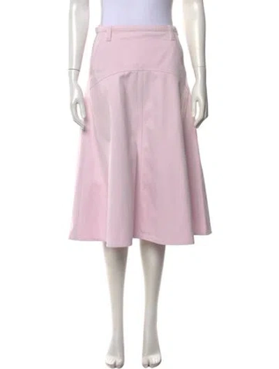 Pre-owned Gucci Embroidered Accent Midi Length Skirt W/ Tags In Pink