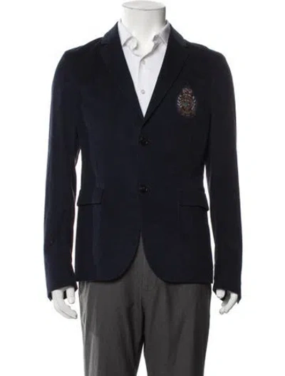 Pre-owned Gucci Embroidered Accent Sport Coat In Blue