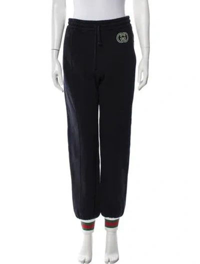 Pre-owned Gucci Embroidered Accent Sweatpants In Black