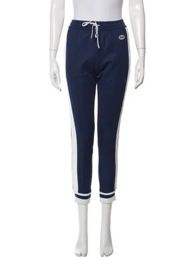 Pre-owned Gucci Embroidered Accent Sweatpants In Blue